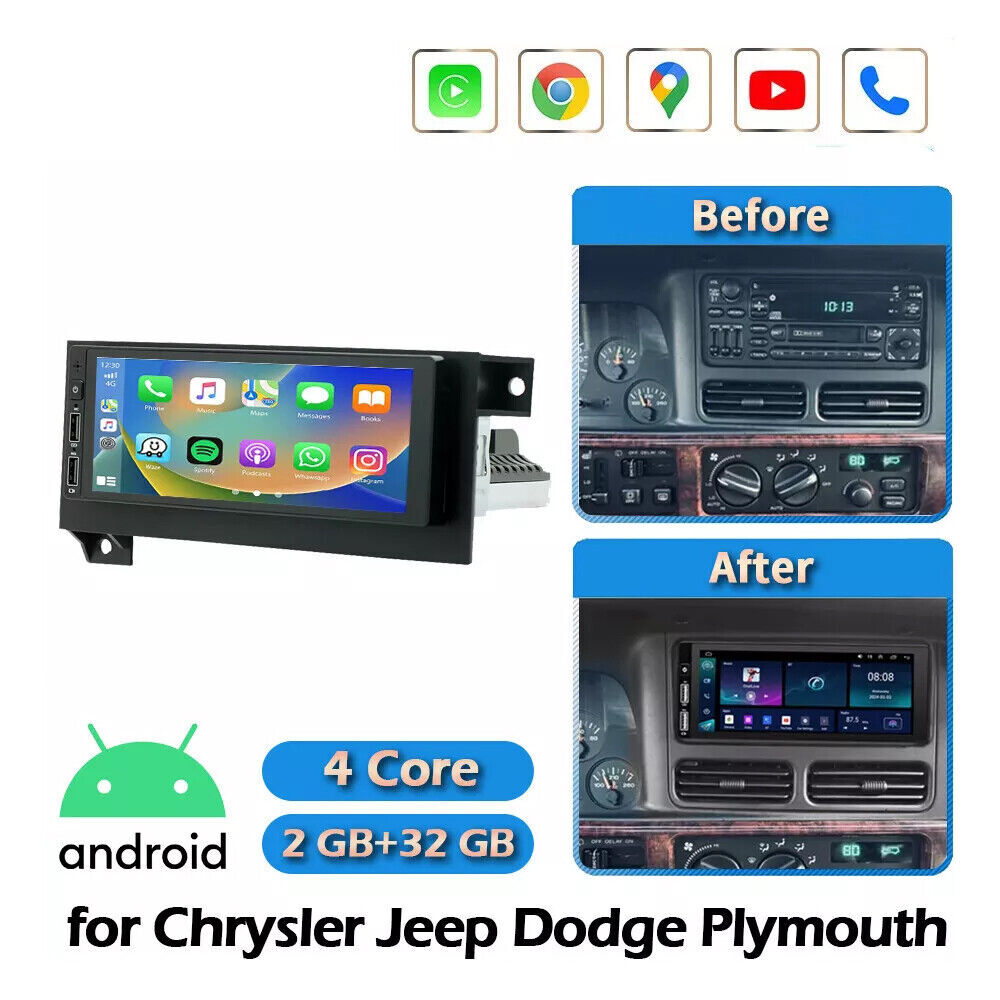 For 1994-2002 Dodge Ram 1500 2500 3500 Android 13 Carplay Car Stereo Radio GPS