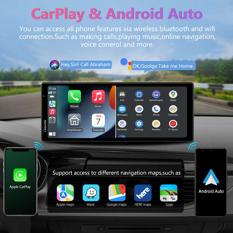 CARPURIDE W903 Smart Multimedia Wireless Carplay Android Auto With Dash Camera