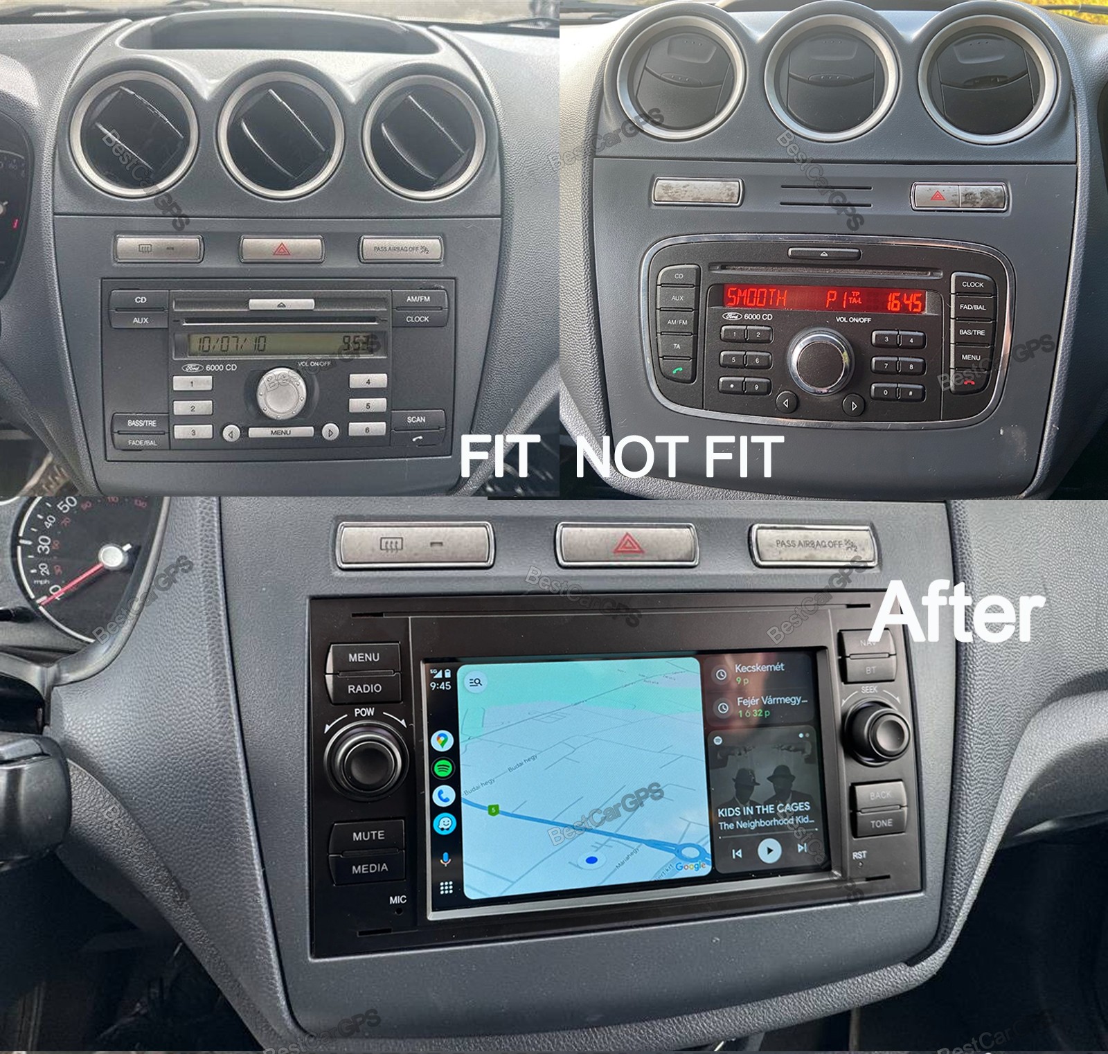 7” Android 15 Carplay Car Stereo W/CAM GPS 64G For Ford Transit Connect 2010-13