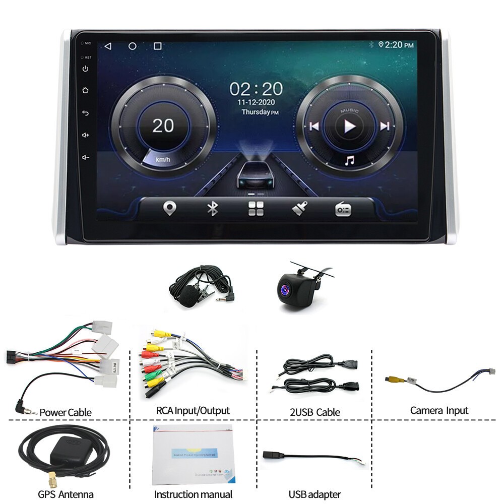 4+64G For 2019-2023 Toyota RAV4 Android 14 Navi CarPlay Car Stereo Radio GPS SWC