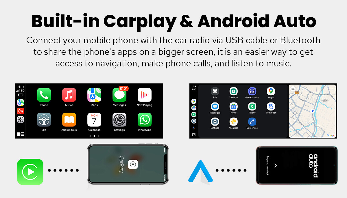 JOYING USA 8.9 in Double Din Android 13 Car Stereo 8+128GB Touchscreen Head Unit