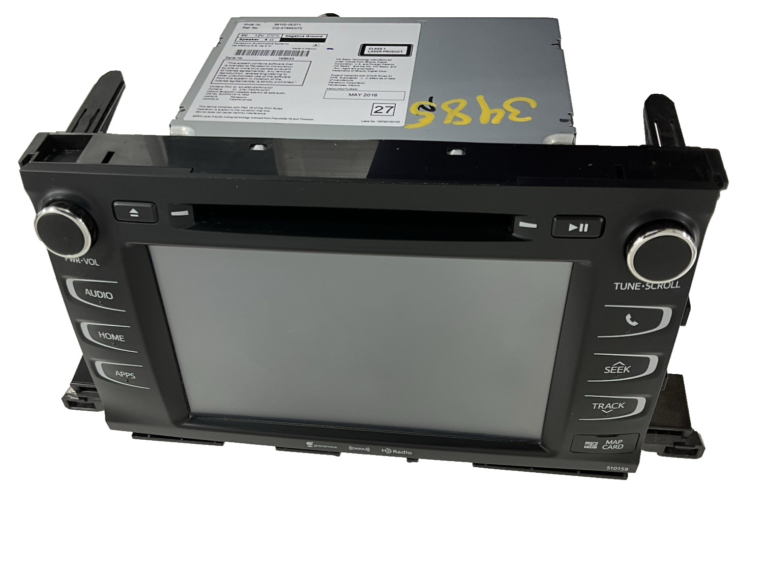 2016 TOYOTA HIGHLANDER DASHBOARD RADIO RECEIVER DISPLAY SCREEN 861000E271 OEM