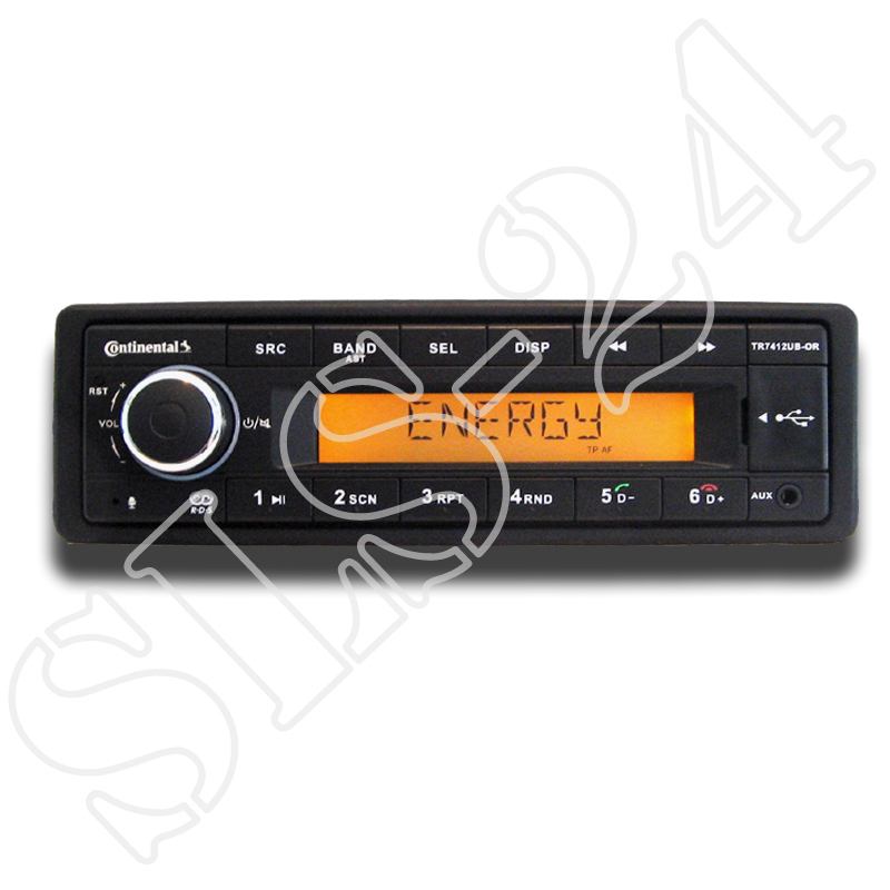 Continental TR7412UB-OR MP3 Car Stereo with Bluetooth USB AUX-IN 12V Radio FM Tuner