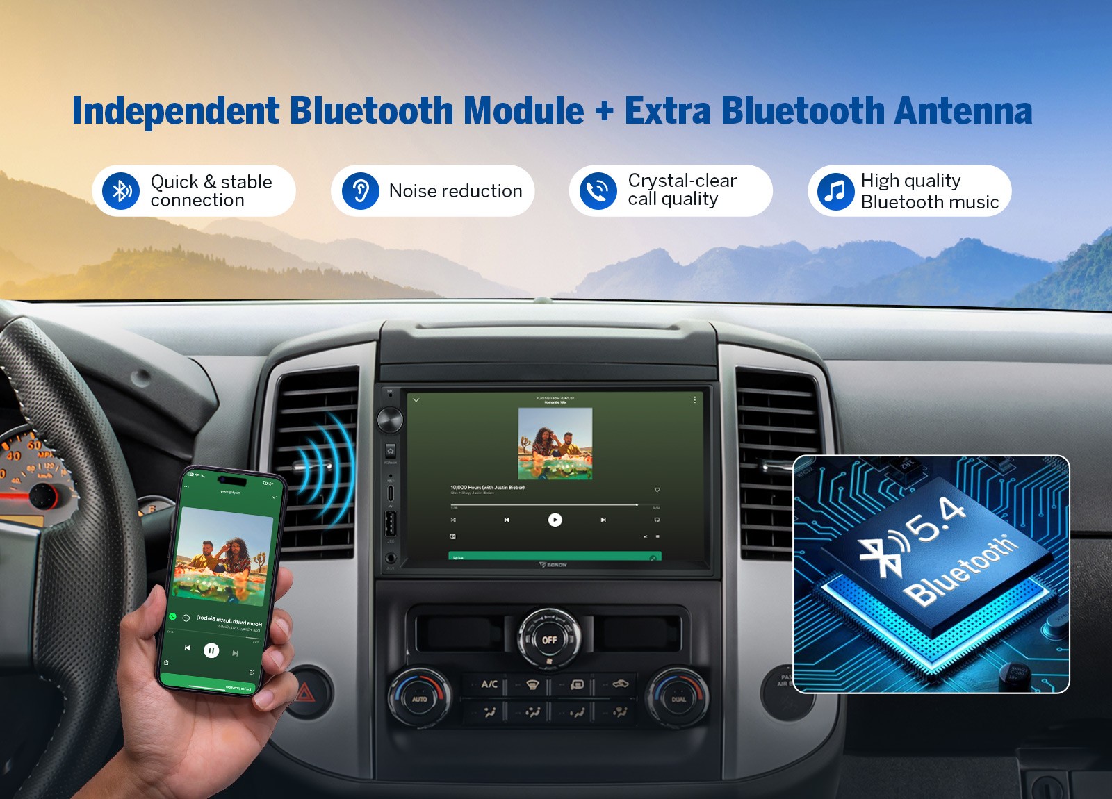 Eonon Q04SE 7″ Car Stereo Radio Double 2 DIN 8-Core Android Auto 10 GPS CarPlay