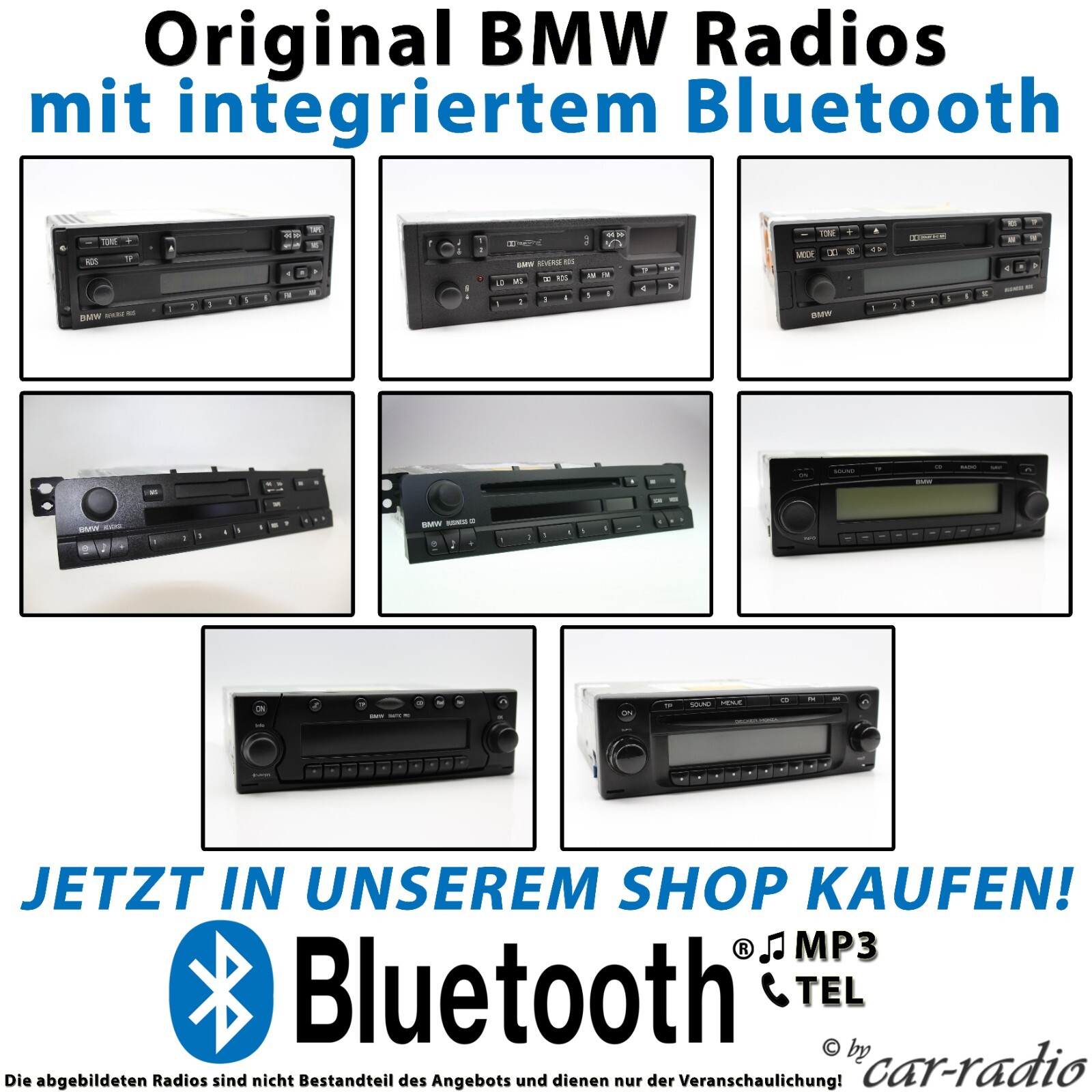 Genuine BMW E30 Radio Bluetooth MP3 3 Series Car Stereo Reverse RDS BP6262 Bl…