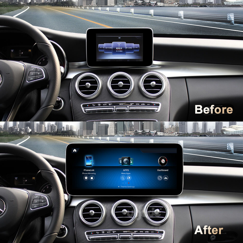Ugode 12.3in Android Screen CarPlay GPS Mercedes Benz C GLC W205 2014-2019 NTG5