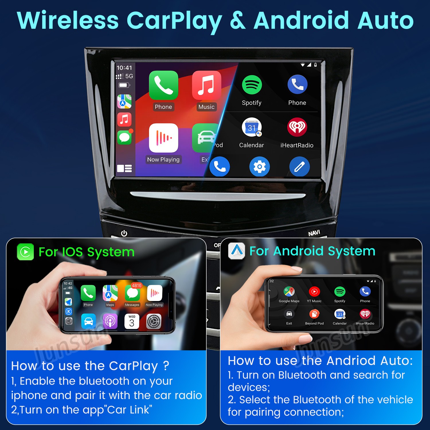 For Cadillac XTS 2013-2018 Carplay 8″4+64G Android Car Stereo Radio GPS Navi SWC