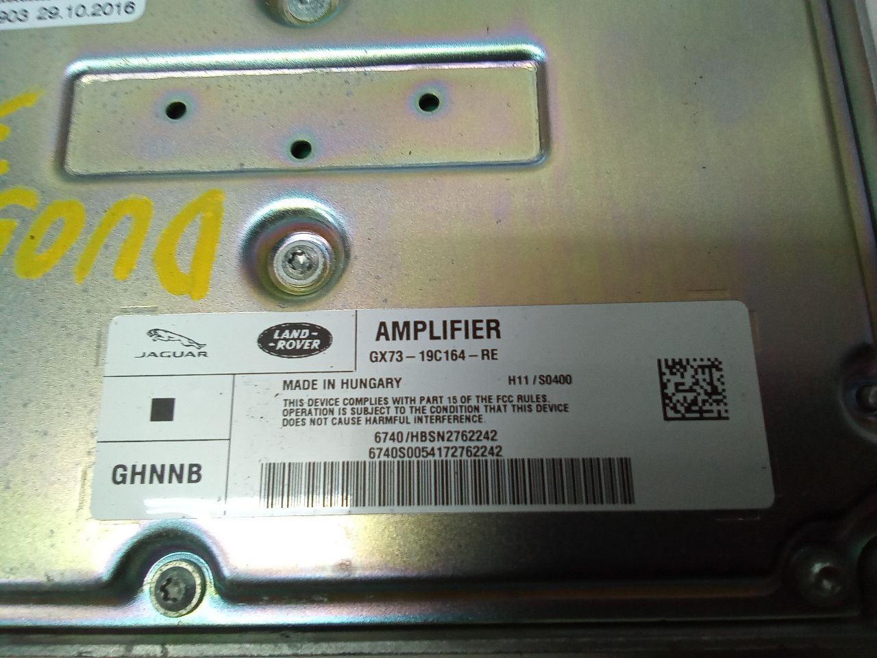 Audio Equipment Radio Amplifier ID GX7319C164RF Fits 17-18 F-PACE 837506