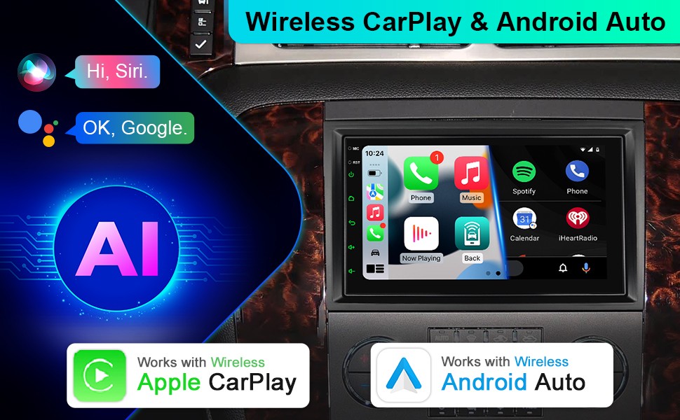 Car Stereo for Chevy GMC Buick Hummer Wireless CarPlay & Android Auto Dual WiFi