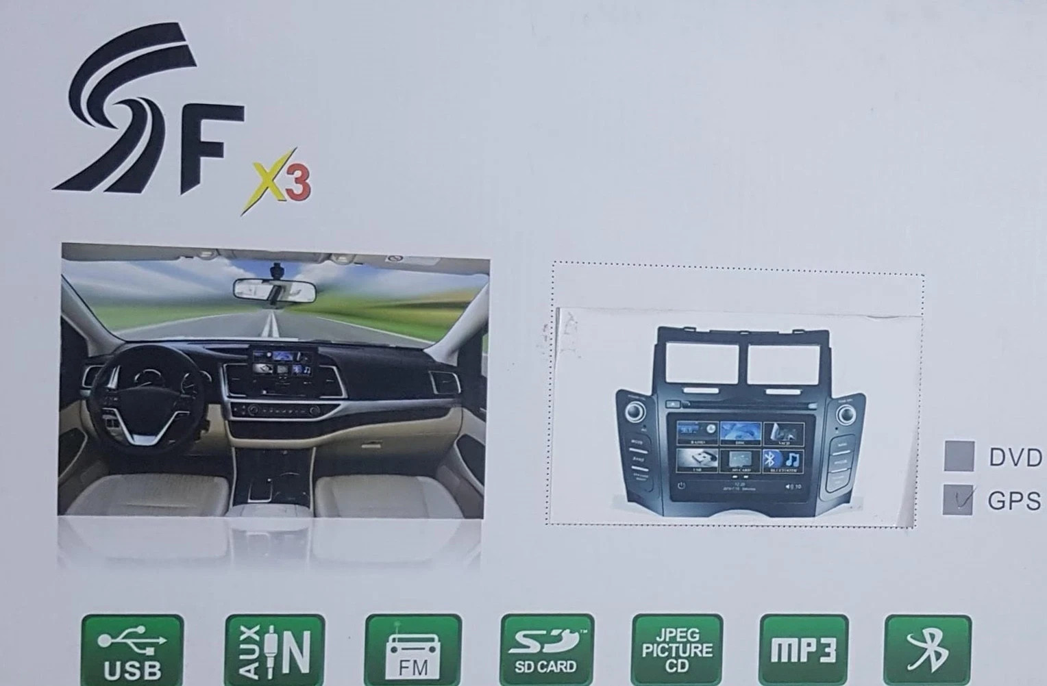 SF X3 Toyota Yaris 2007 To 2011 7 inch Touch Screen DVD Player GPS Navigation