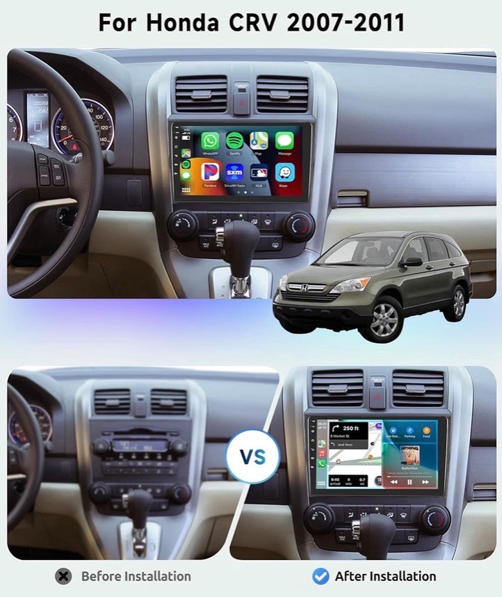 9”inch Car Radio Stereo for Honda CRV2007-2011 Android 13 GPS 4+64G BackupCamera