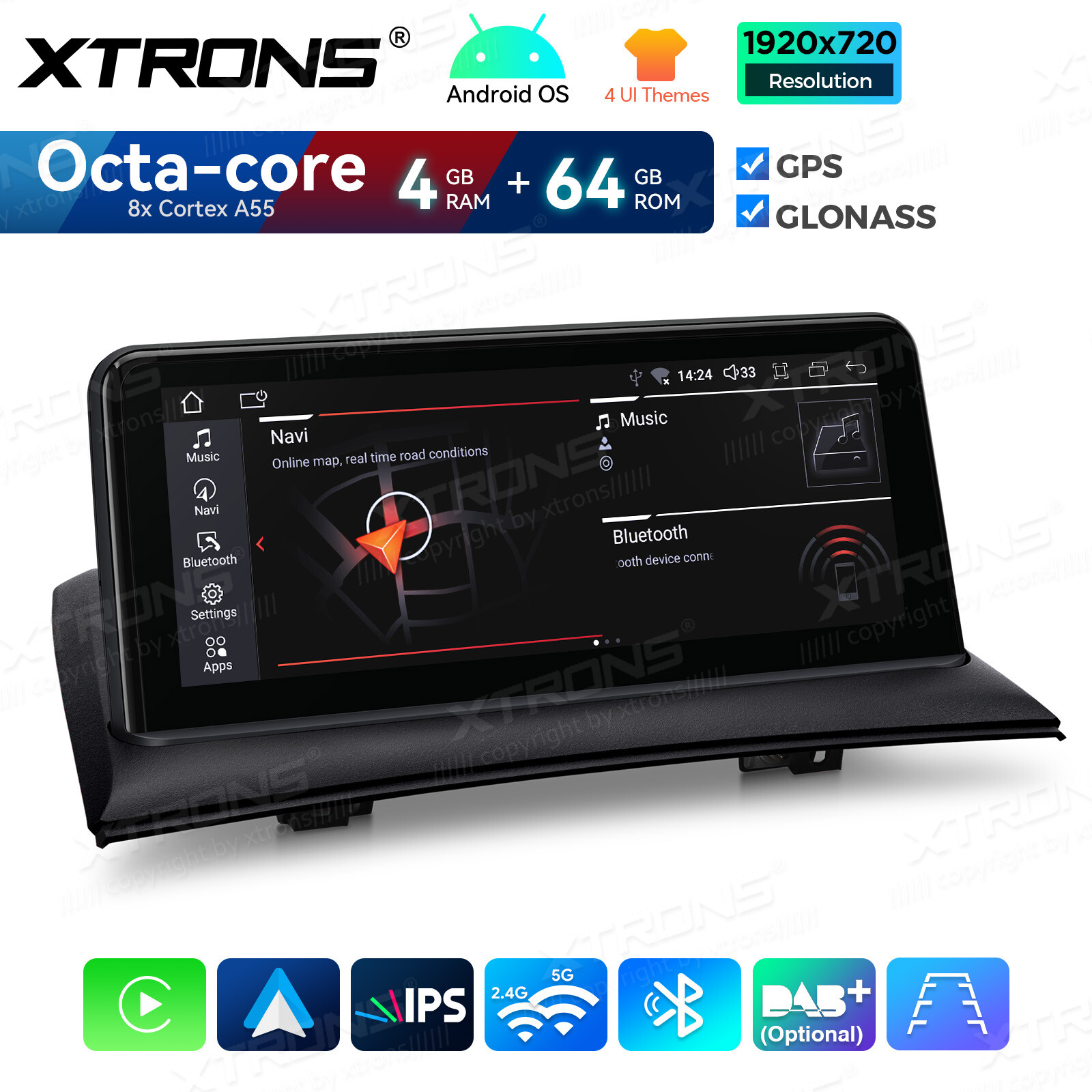 For BMW X3 E83 2004-09 10.25″ Android 14 Car GPS Nav Stereo 8Core 4+64GB CarPlay
