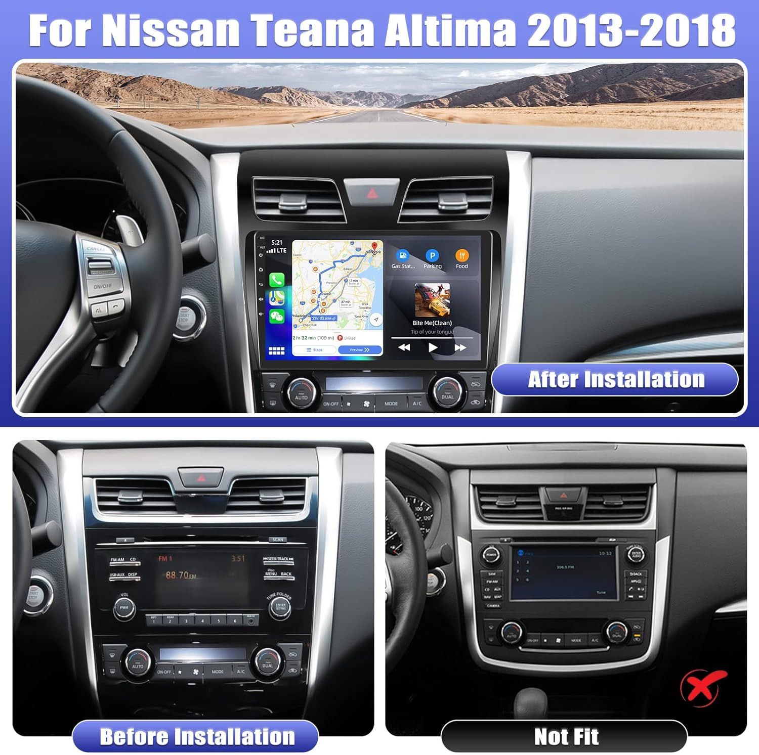 Android 14 Car Stereo Radio For Nissan Teana Altima 2013-18 Car Play GPS 2G+32GB