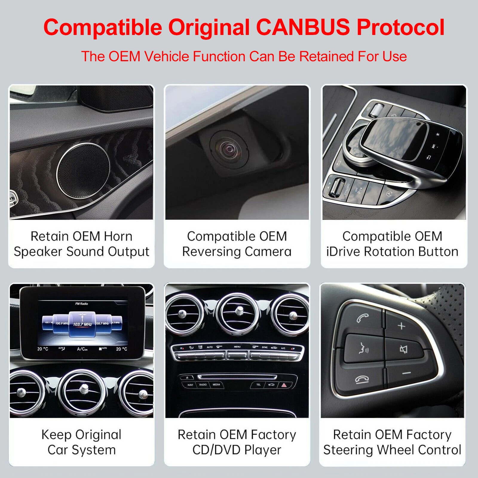 12.3″ Stereo CarPlay for Mercedes-Benz W205 C300 GLC 2015-2018 +BT GPS Navigator