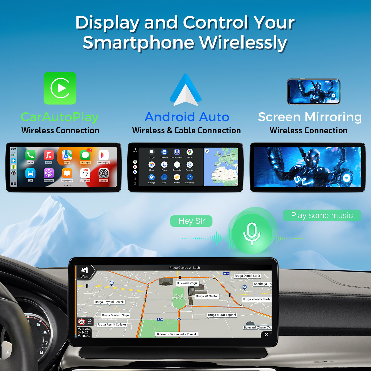 CarPlay For Benz CLS-W218 C218 Android 14 8-Core 64GB Car Stereo GPS Navi 12.3″
