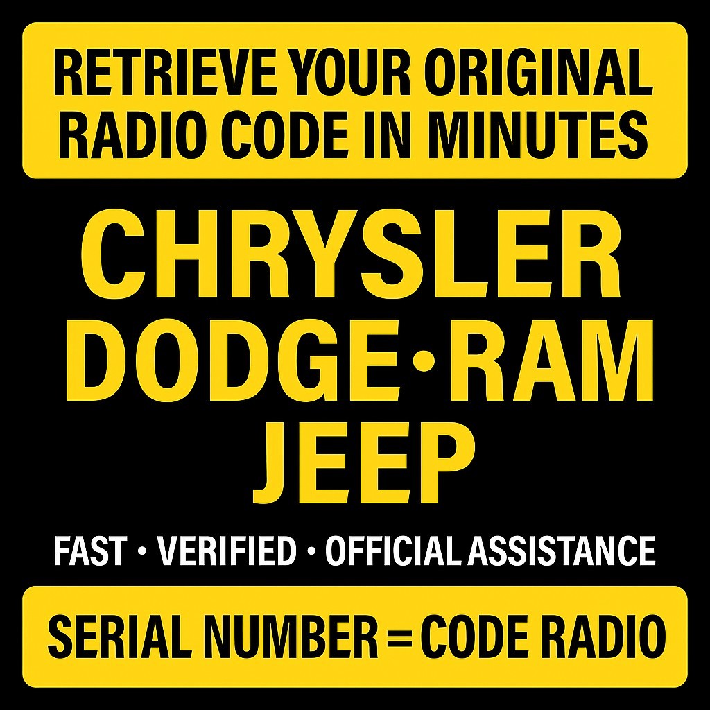 ✅ Chrysler Radio Code Unlock | TOMYD TM9 T00BE TVPQN A2C | Fast