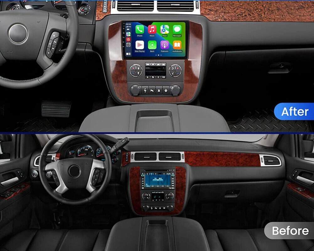 Car Radio Stereo Carplay For 2007-2014 Chevrolet Silverado Navi 4+64G 9in w/Cam