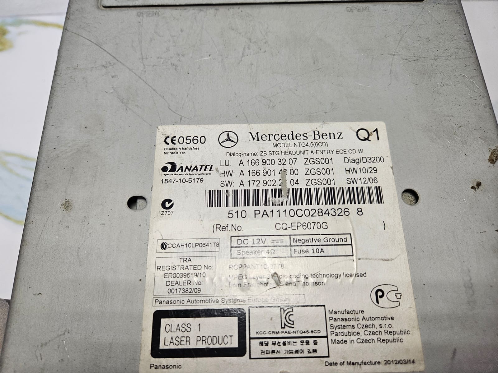 12-16 Mercedes-Benz W166 ML GLE Radio Audio Head Unit CD Player A166 9003207 OEM