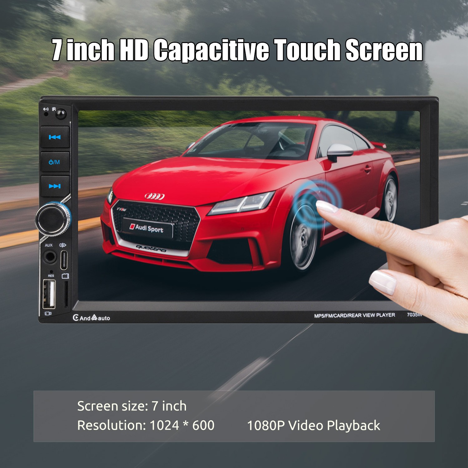 Apple CarPlay Android Auto Car Stereo Bluetooth CAM Radio 7″ 2 DIN Touch Screen