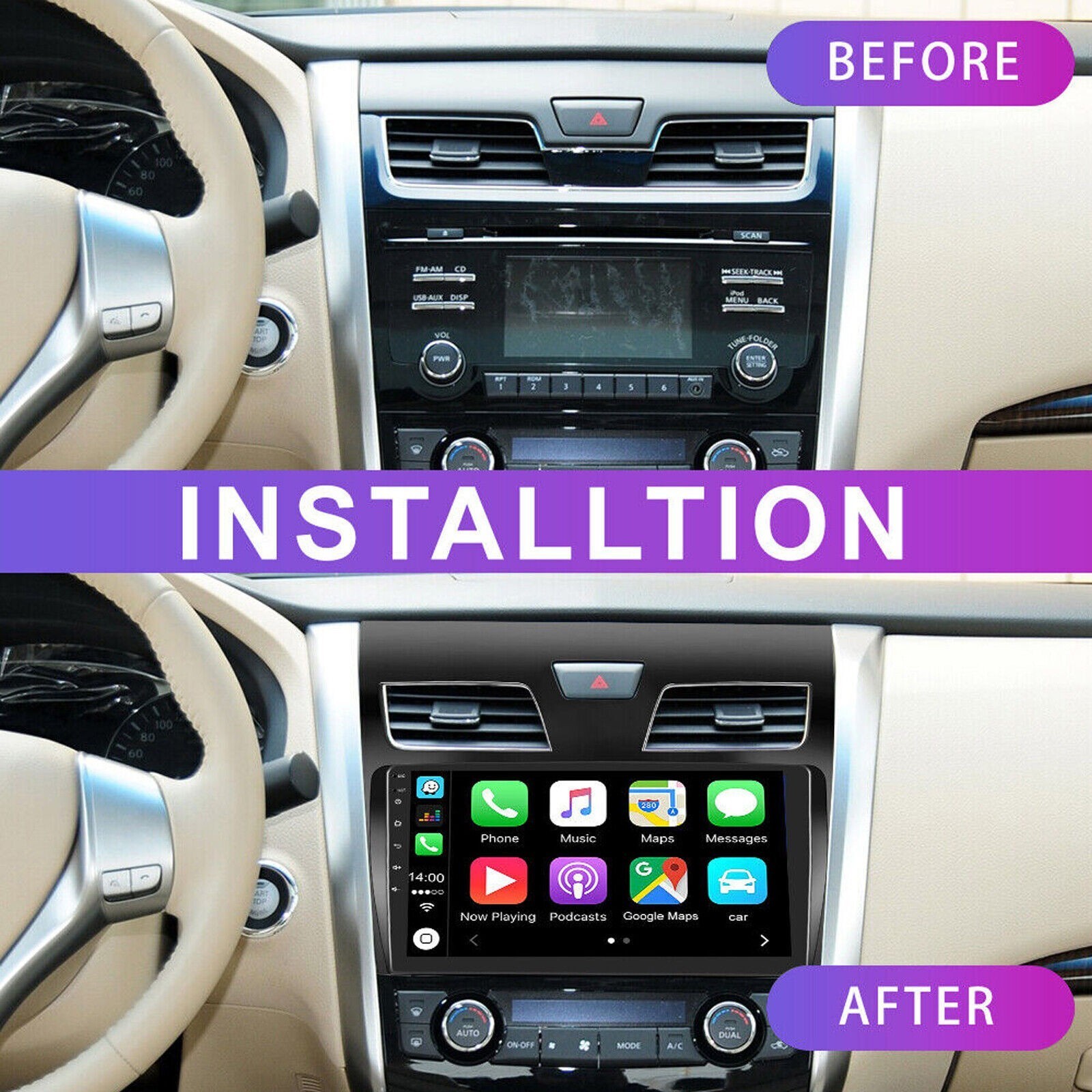 For 2013-2018 Nissan Teana CarPlay Android 13 Car Radio Stereo Navi Head Unit