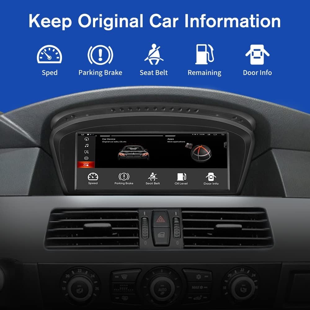 4G LTE Android 14 Car Stereo 8 Core 8+128G GPS Sat Nav For BMW 5 Ser E60 E61 E90 CCC