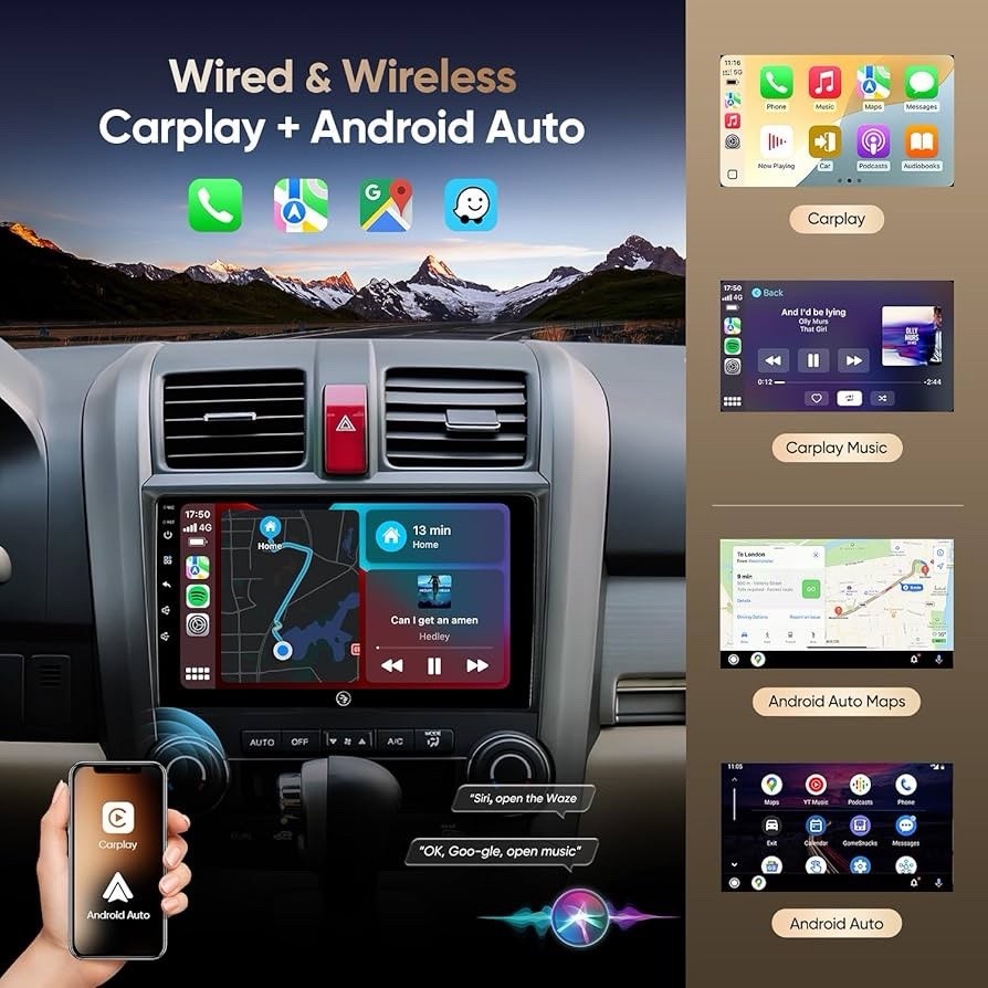 9 Inch Car Radio Stereo for Honda CR-V 2006-2011 Wireless CarPlay Android Auto