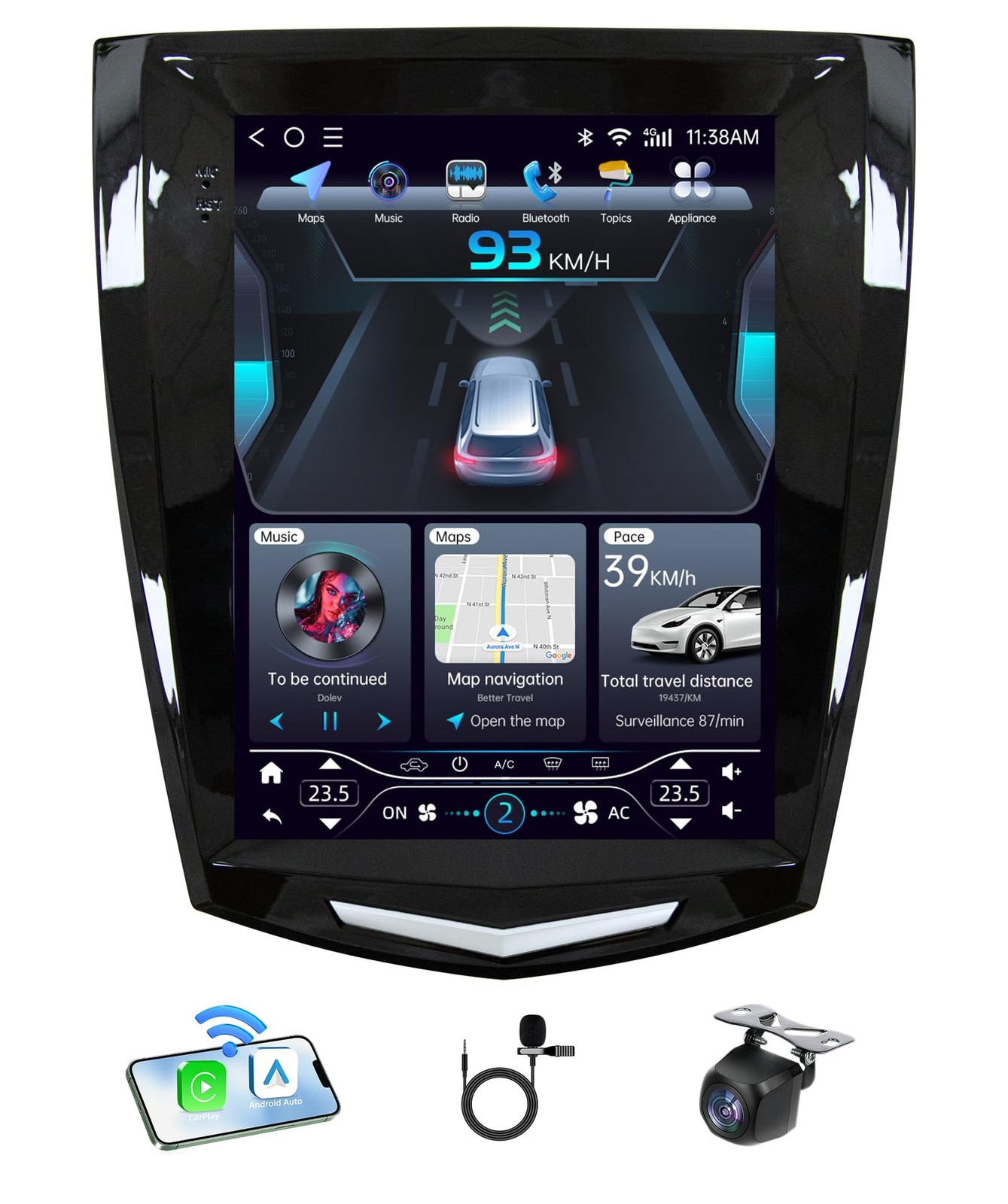 64G Screen Stereo Android Carplay for Cadillac ATS XTS SRX CTS 013-18 Car Radio
