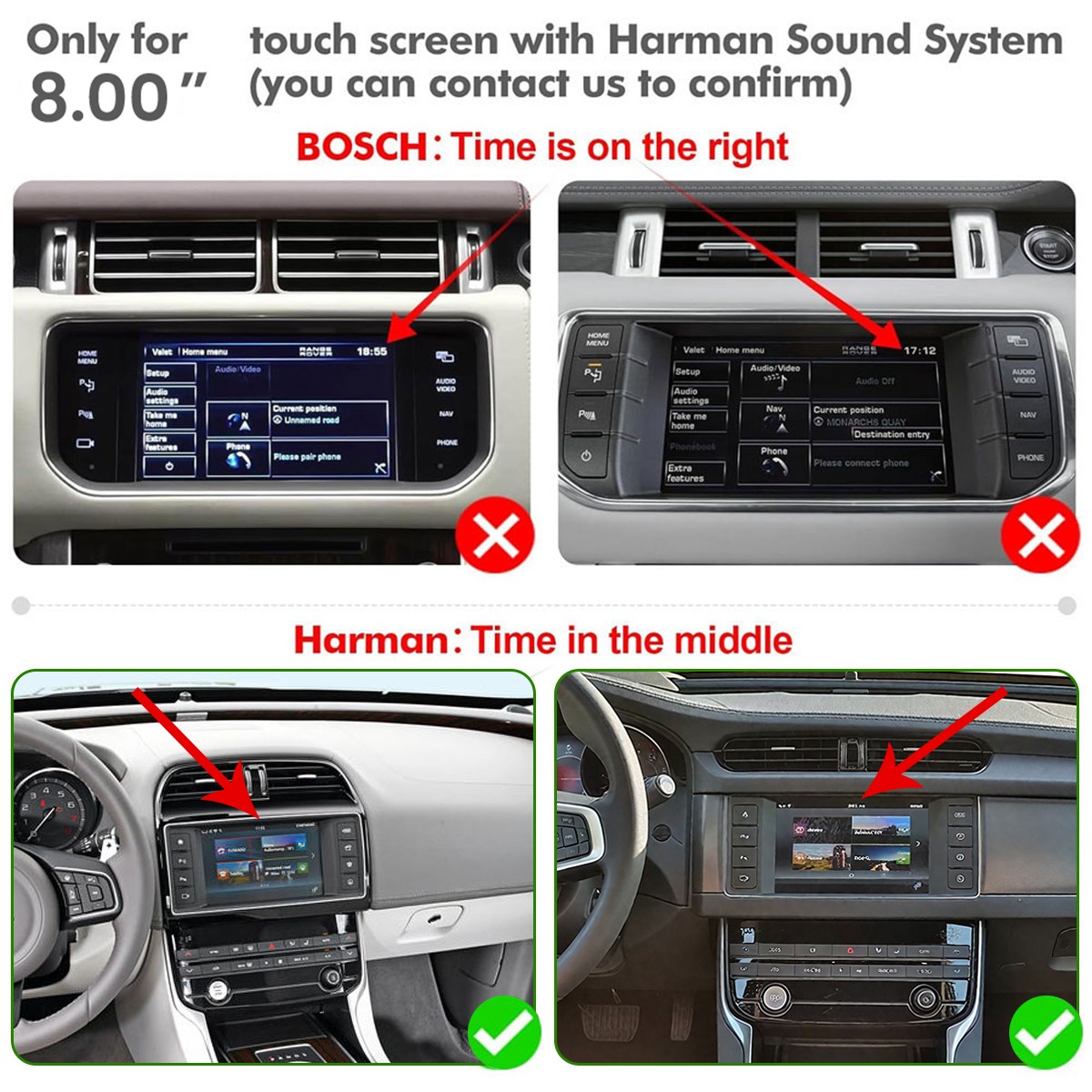 Wireless CarPlay Android Auto Fit for Jaguar Land Rover With Harman/Bosch System