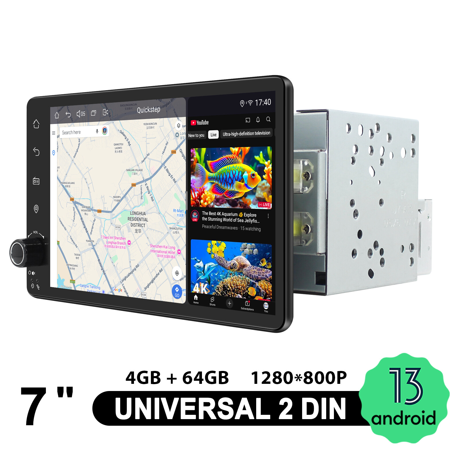 JOYING 2-DIN Universal Car Stereo 7″ Bluetooth CarPlay GPS Navi AUX-in 4G WiFi