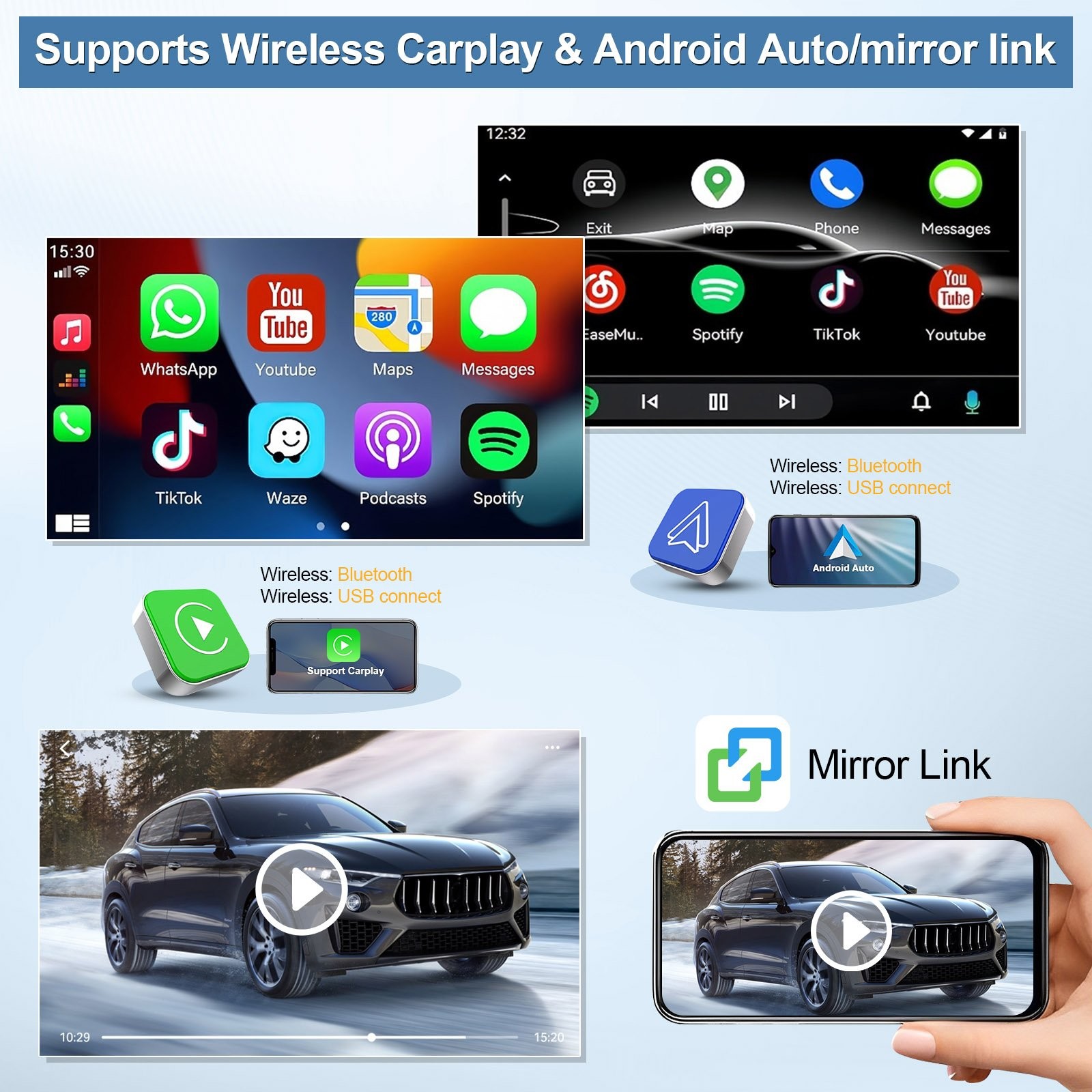 Car Stereo Radio For Ford F150 2009-2014 F-150 Apple Carplay Android 15 GPS Navi