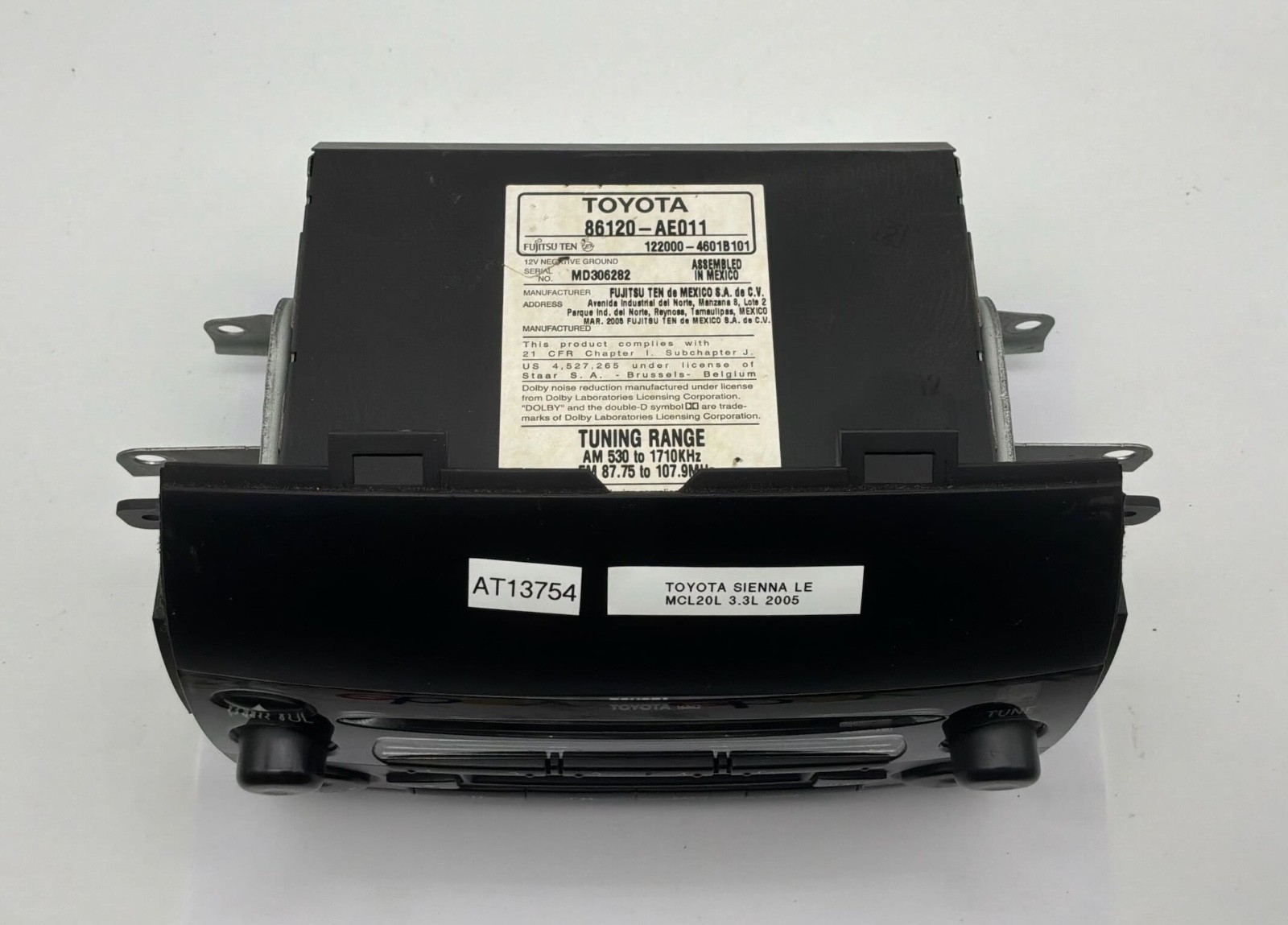 OEM 04-10 Toyota Sienna LE AM FM Radio Receiver WMA MP3 CD Single Disc Player