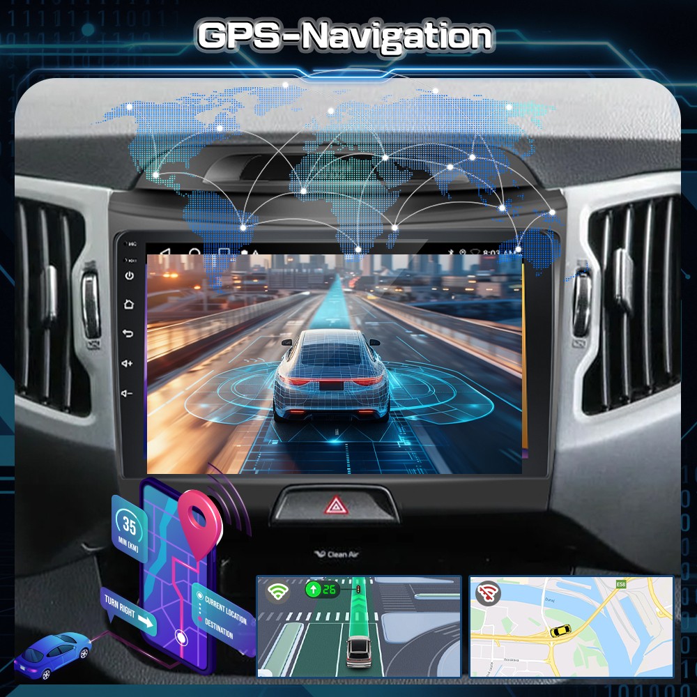 9″ Carplay For Kia SPORTAGE 2010-2016 Android 15 Car Radio 64G GPS Navi DSP WIFI