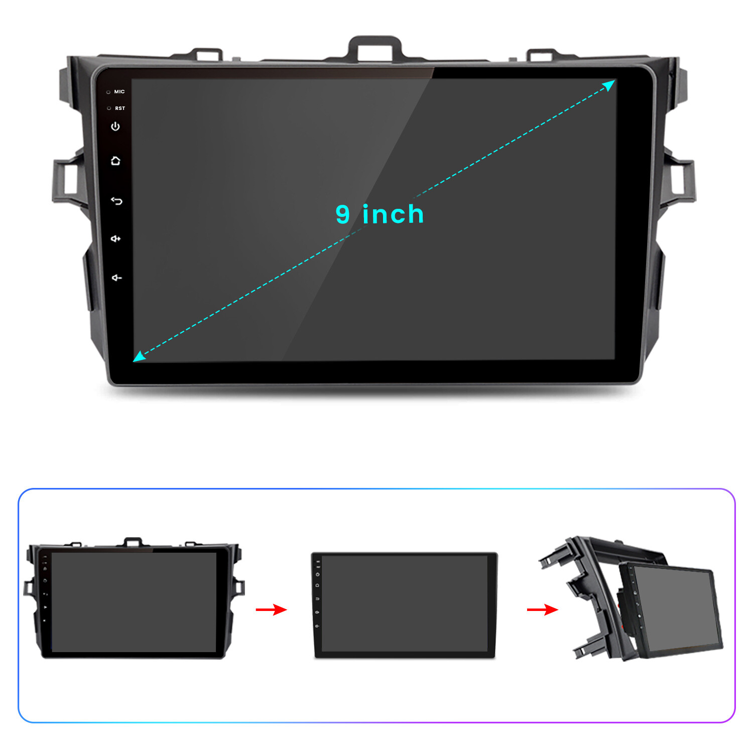 6+128GB Android15 Carplay Car Stereo Radio For Toyota Corolla 2006-2013 GPS Navi
