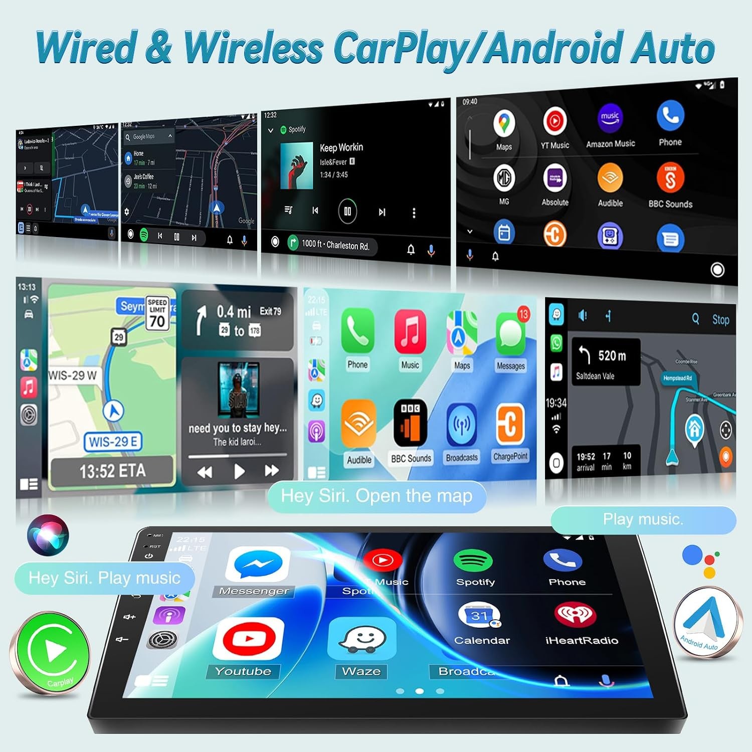 Car Stereo for Kia Optima 2013-2015 Wireless Apple CarPlay & Android Auto FM/RDS