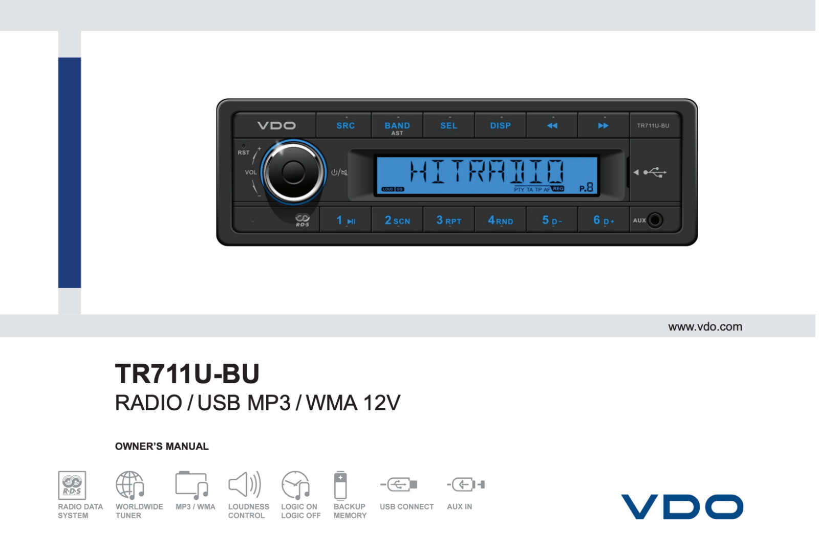 VDO TR711U-BU – MP3 12V USB AUX-In european radio upgrade BMW MBZ PORSCHE