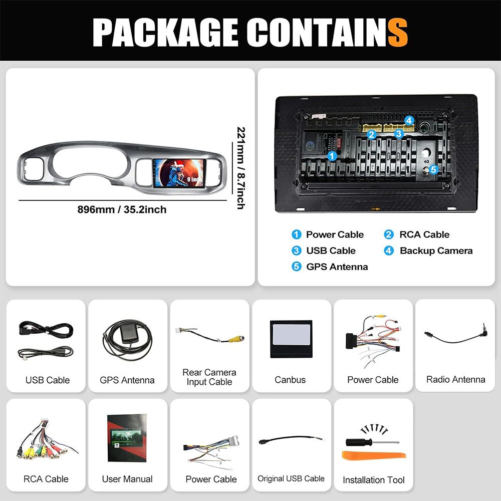 4+64GB Android 15 Car Stereo Radio GPS Navi Carplay For Dodge Charger 2011-2014
