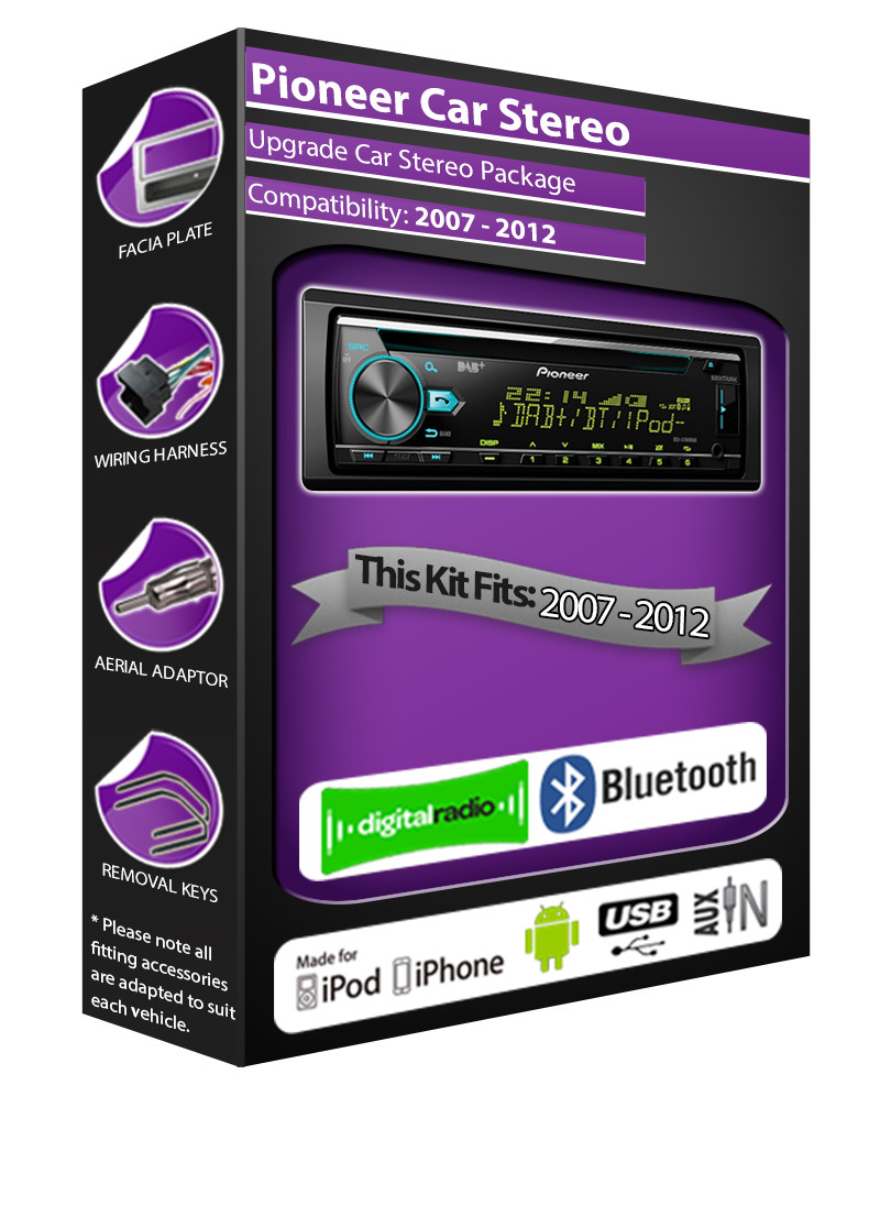 Ford Mondeo DAB radio, Pioneer car stereo CD USB AUX input player, Bluetooth kit