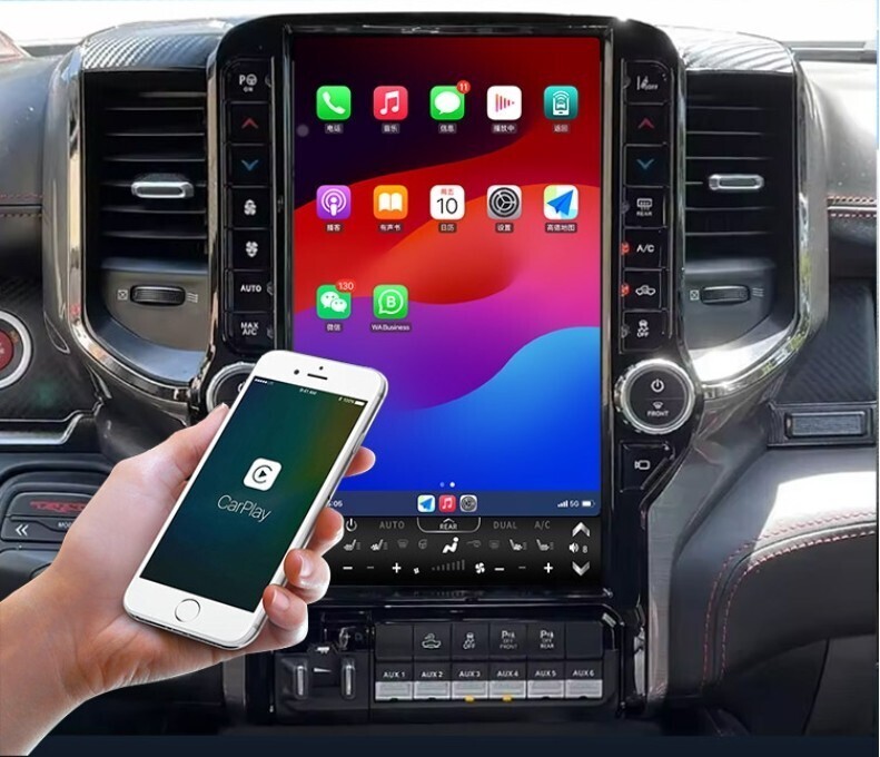 Large Display 13.6″ Android Car Stereo Radio Gps For 19-2024 Dodge Ram 1500 2500