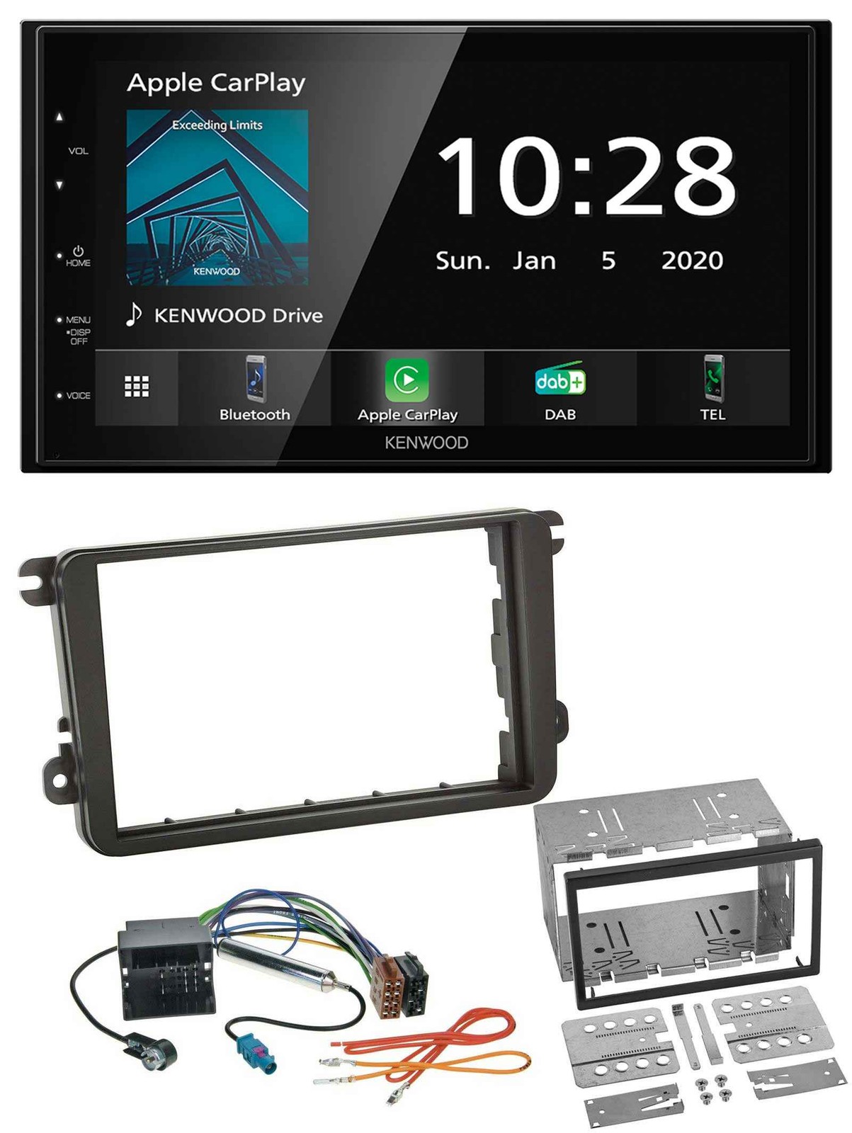 Kenwood Bluetooth MP3 DAB USB 2DIN Car Stereo for VW Caddy Golf 5 6 Jetta 2003 onwards