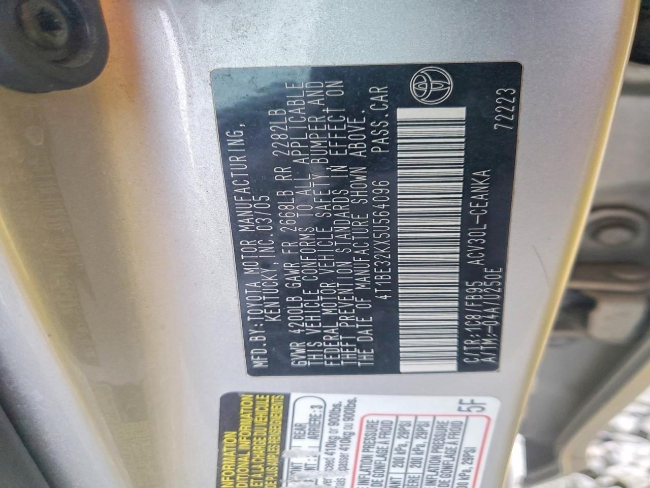 Audio Equipment Radio Receiver With CD Le Fits 05-06 CAMRY 32047163