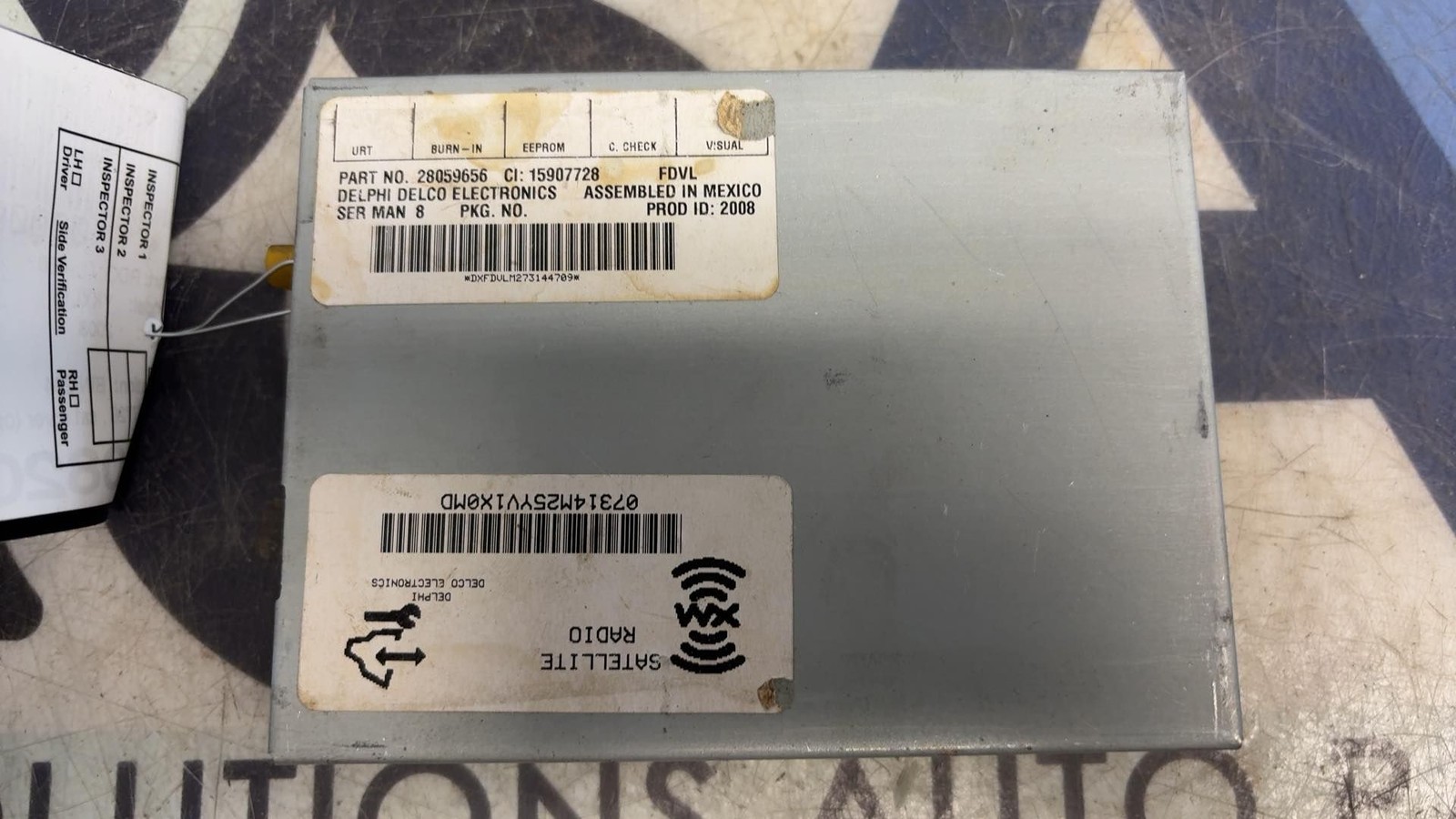2007-14 GMC Yukon XL 1500 Audio & Visual Equip. 15907728 Sat Rcver opt U2k