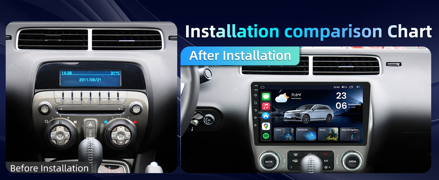 Car Stereo for Chevy Camaro 2010–2015 Wireless CarPlay & Android Auto AM/FM/RDS