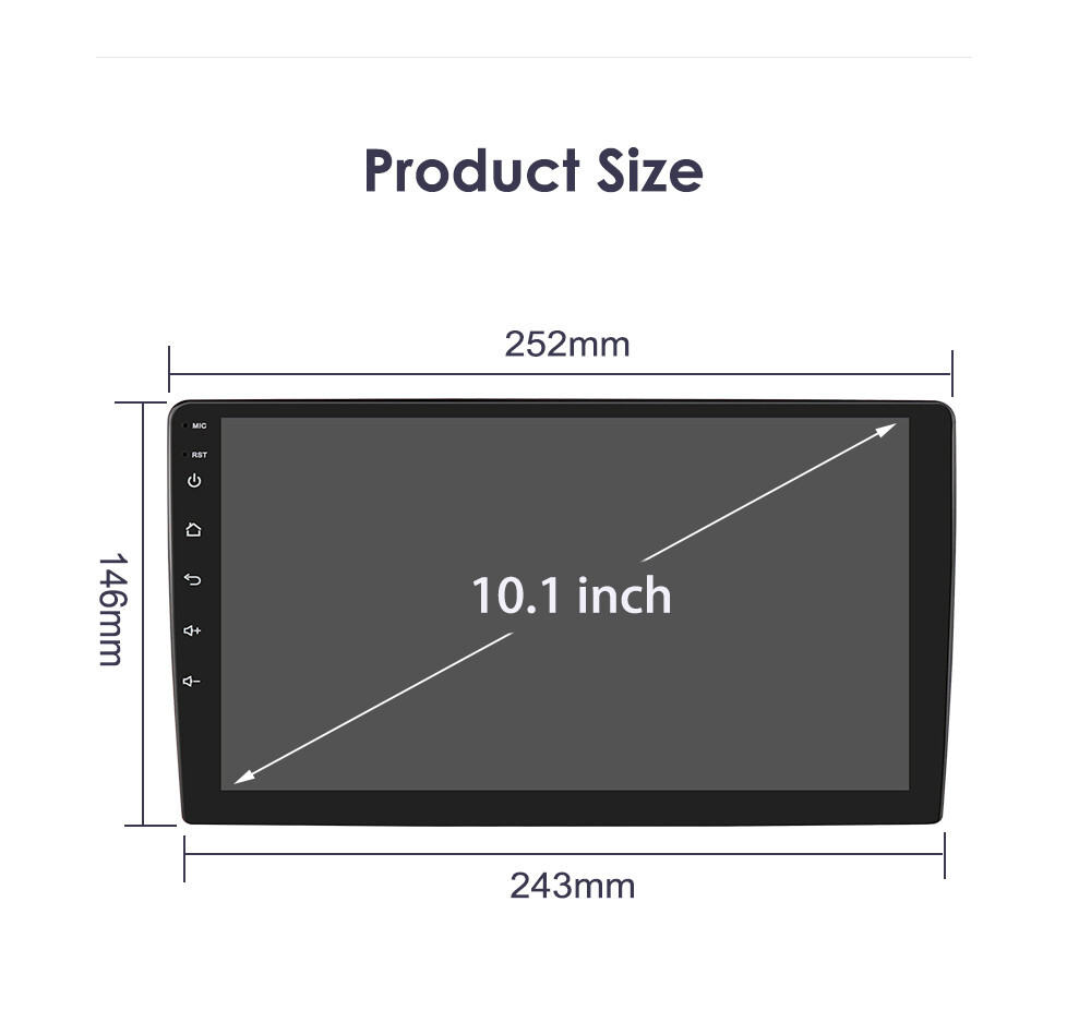In Dash 10.1″QLED 1280*720 Car Android Octa Core Stereo DSP GPS Radio Carplay US