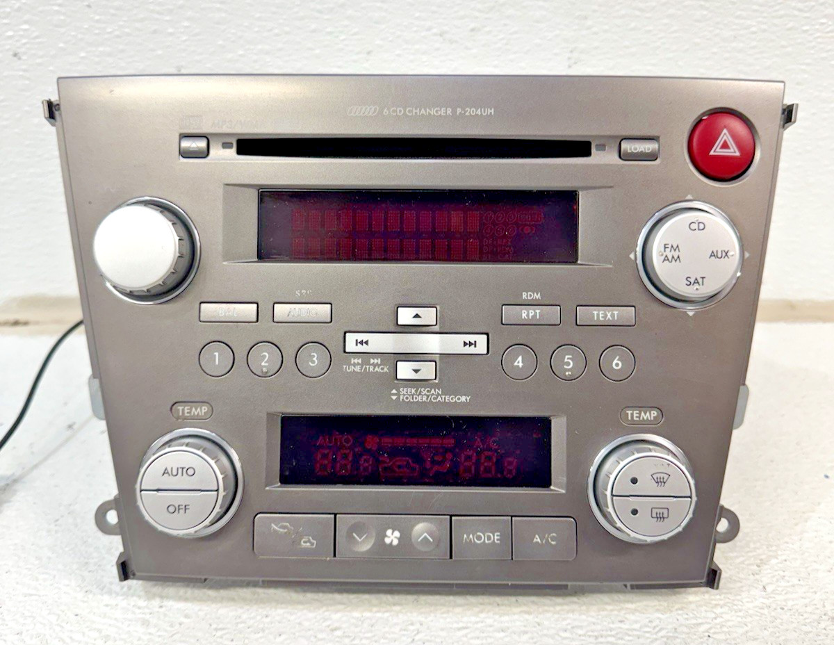 2007-08 Subaru Legacy 6 disc CD changer radio stereo P-204UH 86201AG67B MP3 WMA