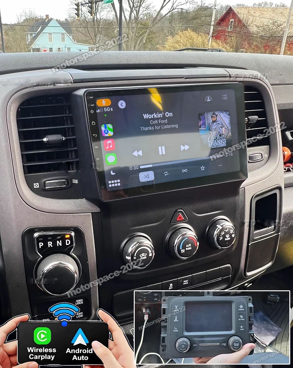4+64G Android 15 Carplay Radio Stereo For Dodge Ram 1500 2500 3500 2013-2018 GPS