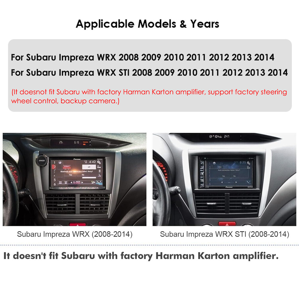 Android 13 CarPlay Car Stereo Radio GPS WIFI For 2008-2014 Subaru WRX / WRX STI