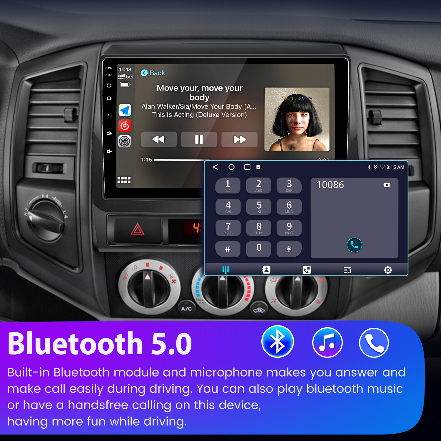 8Core 4+64GB Android 13 Carplay Stereo Radio GPS 4G For Toyota Tacoma 2005-2015