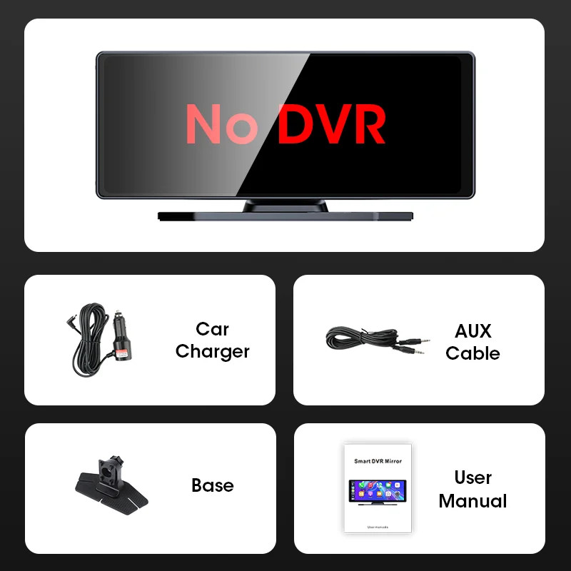 10.26 inch UHD Car DVR 4K Dashcam WirelessCarPlay/Android Auto 5G WiFi Dashboard