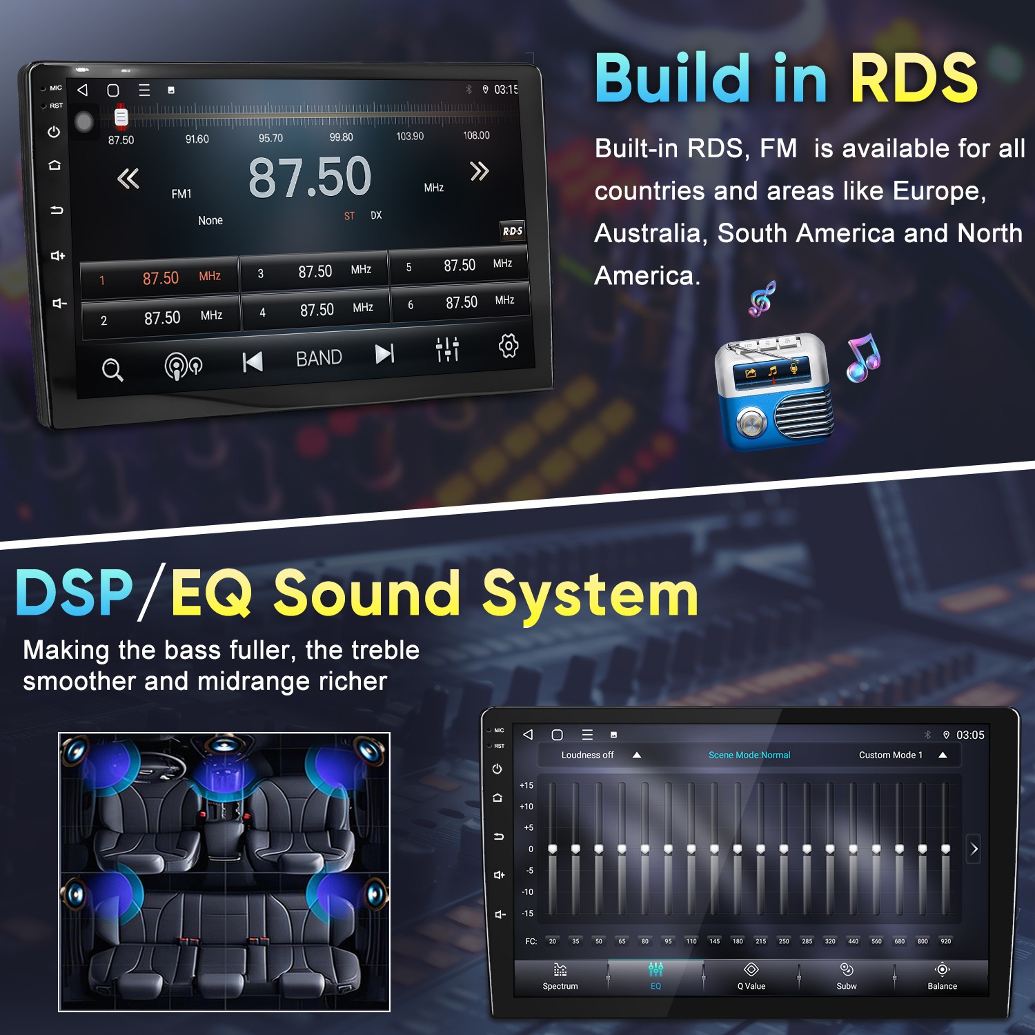 6+128G CarPlay Android15 Car Stereo Radio GPS Navi For Toyota Highlander 2014-19