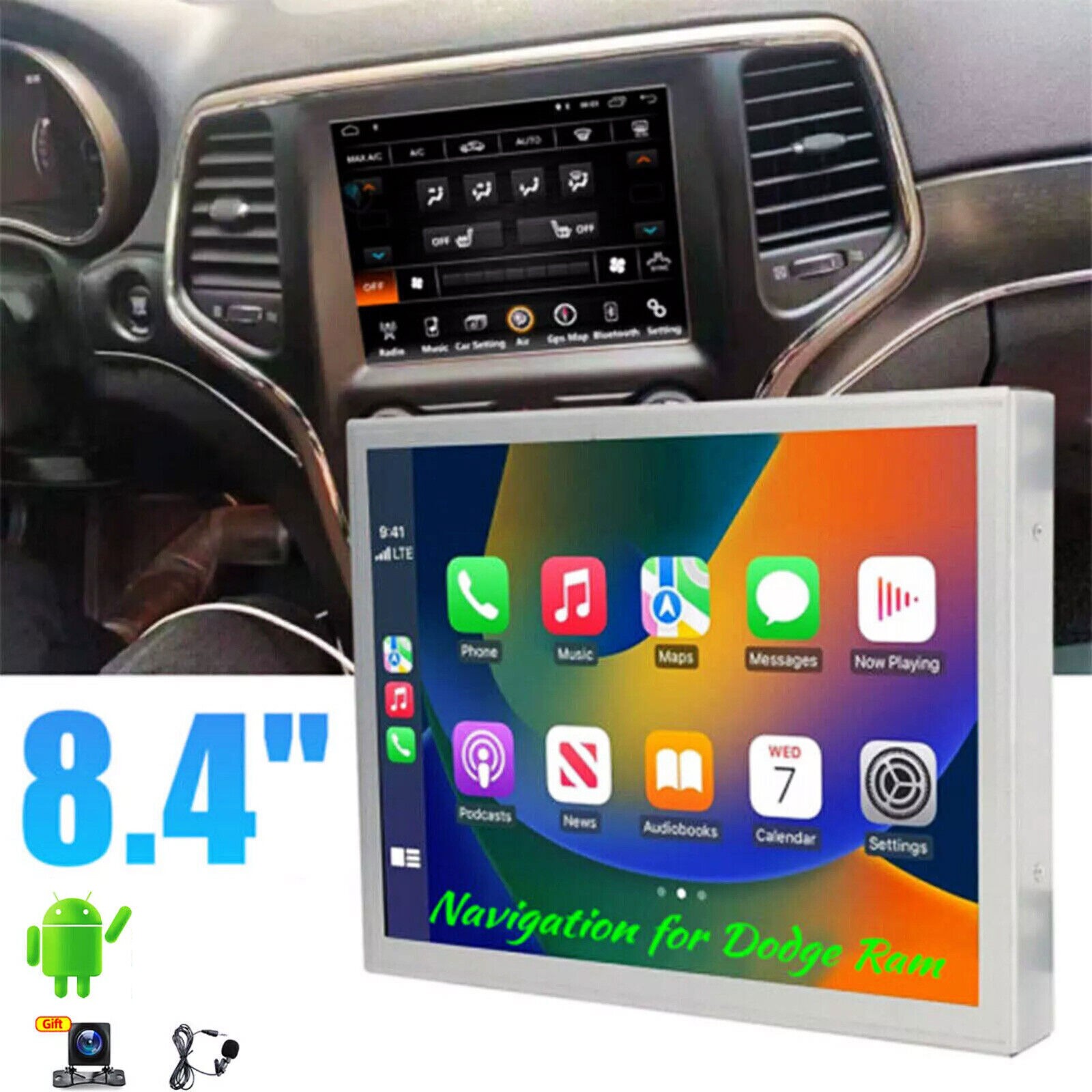 8.4″ Wireless CarPlay Android auto For 2011-2023 Chrysler 300 Radio GPS NAV FM